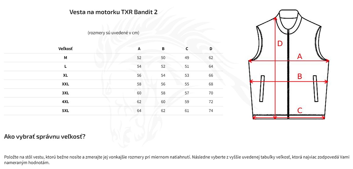 TXR Kožená vesta na motorku Bandit 2 XL